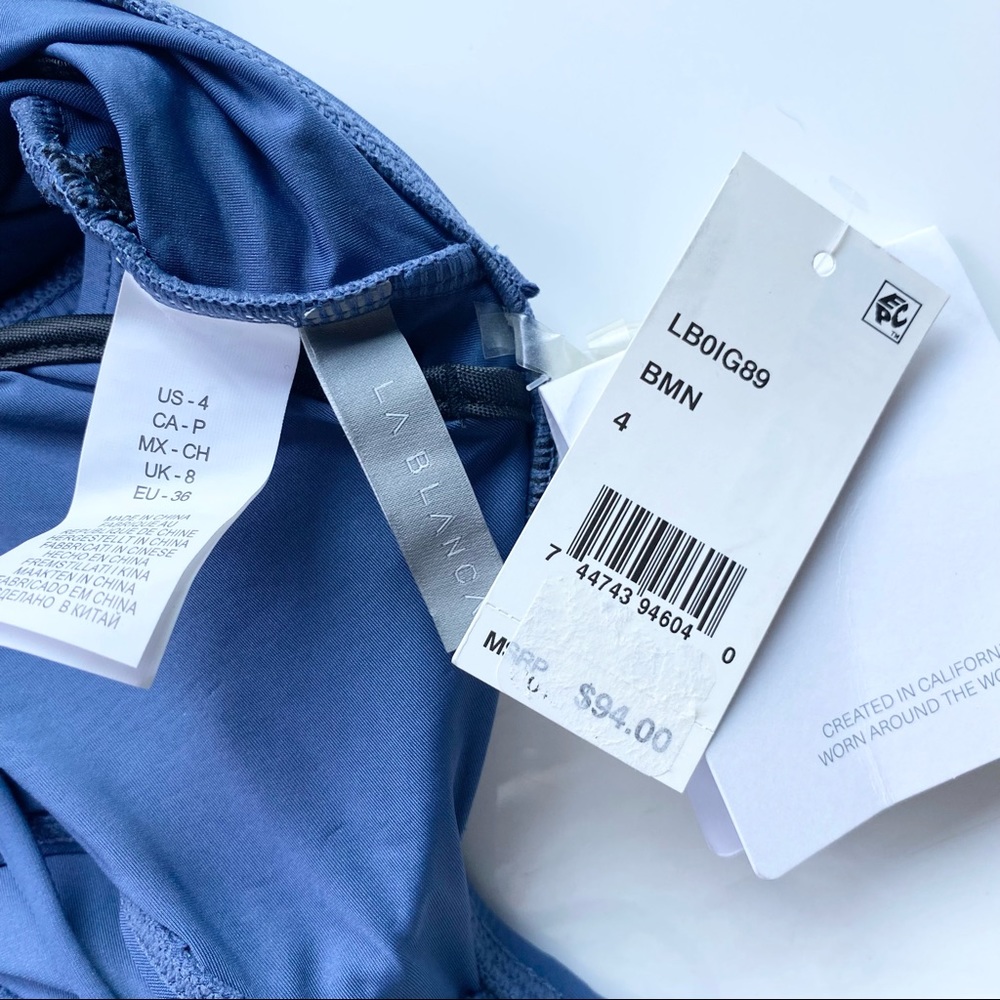 NEW La Blanca Women’s tankini swim top in blue moon “Island Goddess” - Picture 6 of 13